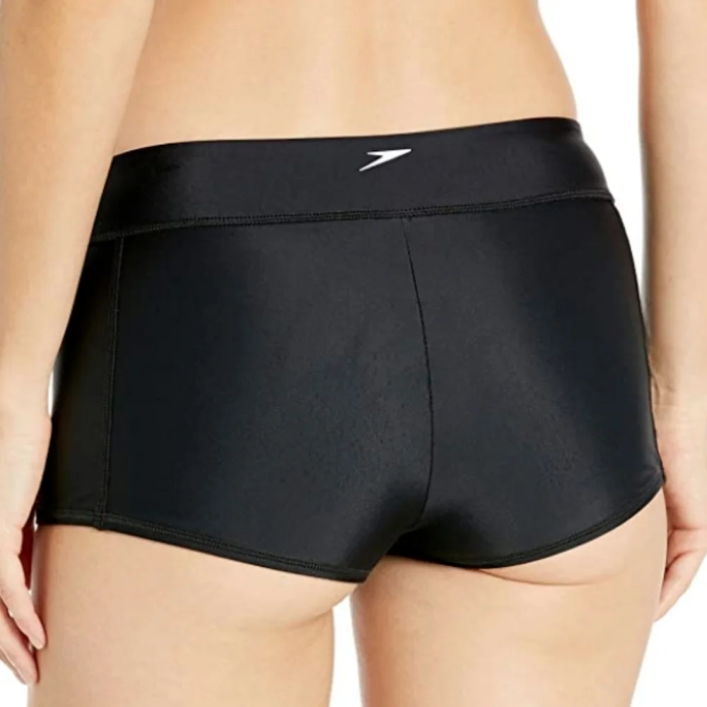 Speedo Women's Powerflex Eco Black Boyshort. Size L - Picture 2 of 14